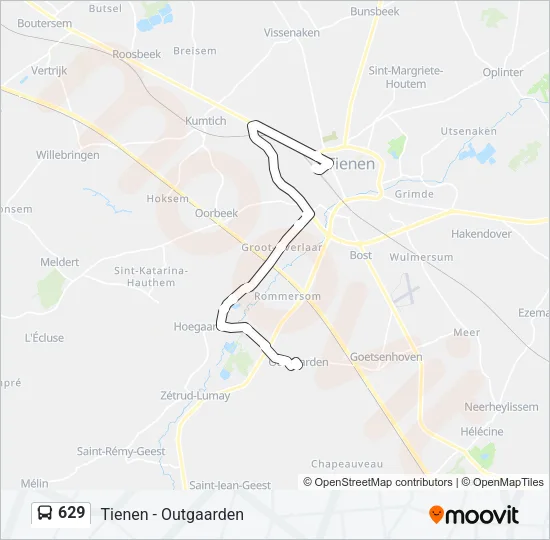 629 Bus Line Map