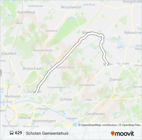 629 Bus Line Map