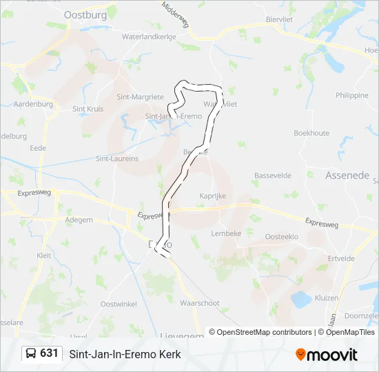 631 Bus Line Map