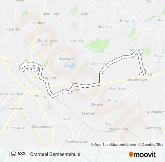 633 Bus Line Map