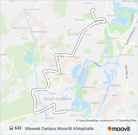 633 Bus Line Map