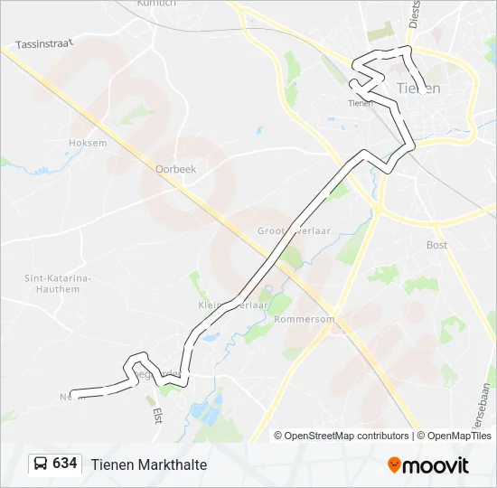 634 Bus Line Map