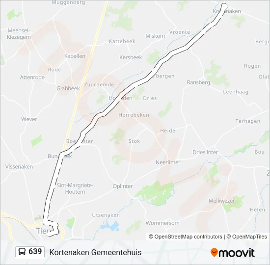 639 Bus Line Map