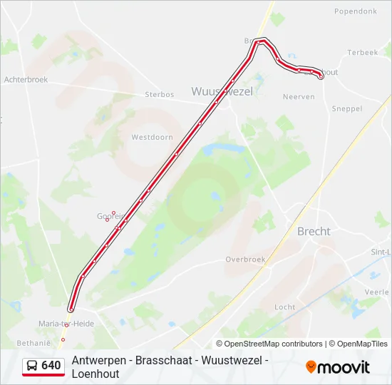 640 Bus Line Map