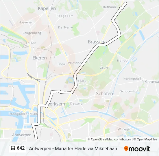 642 Bus Line Map