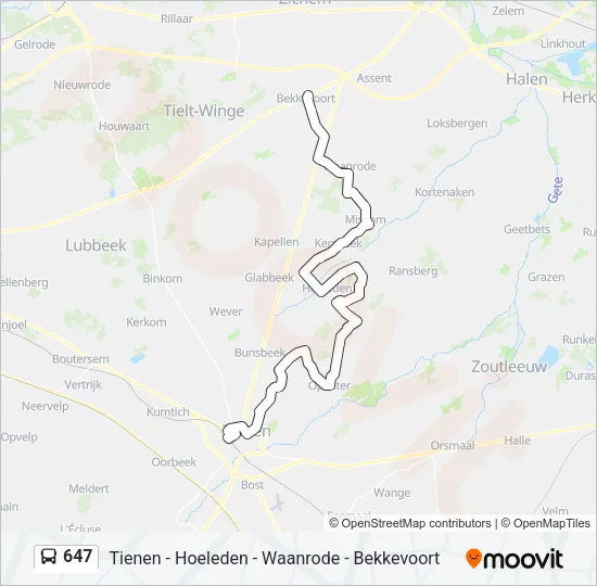 647 Bus Line Map