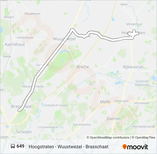 649 Bus Line Map