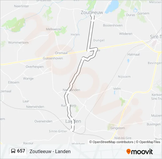 657 Bus Line Map