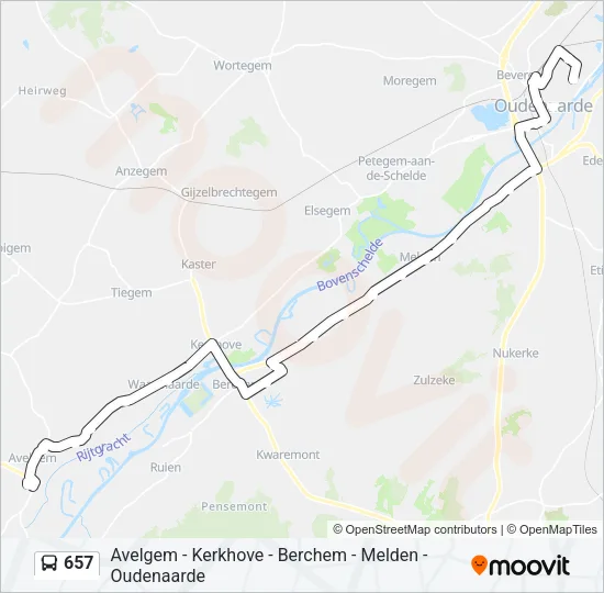 657 Bus Line Map