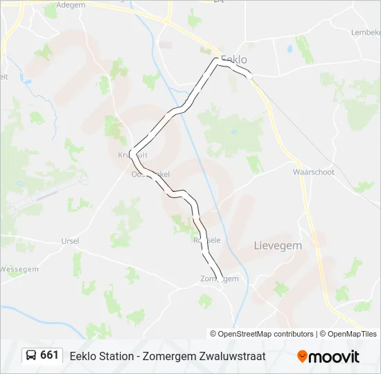 661 Bus Line Map