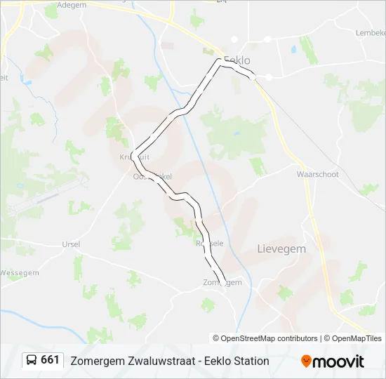 661 Bus Line Map