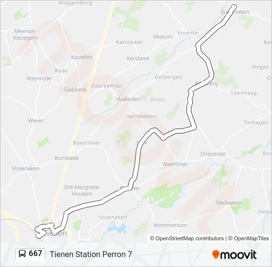667 Bus Line Map