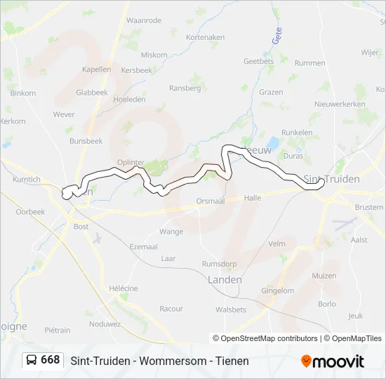 668 Bus Line Map