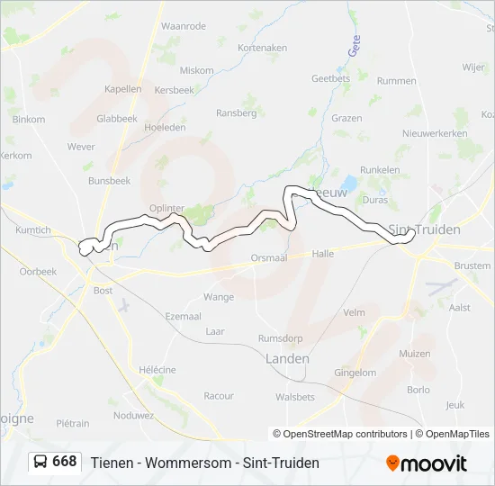 668 Bus Line Map