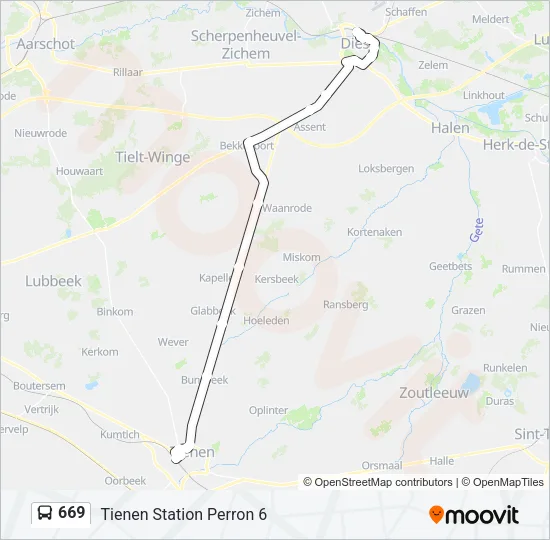 669 Bus Line Map
