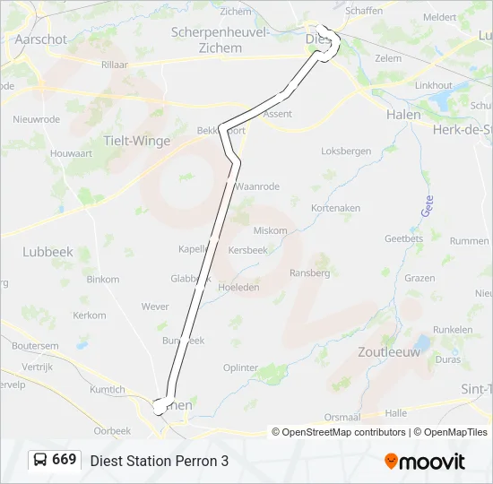 669 Bus Line Map
