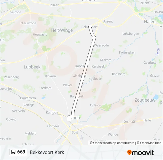 669 Bus Line Map