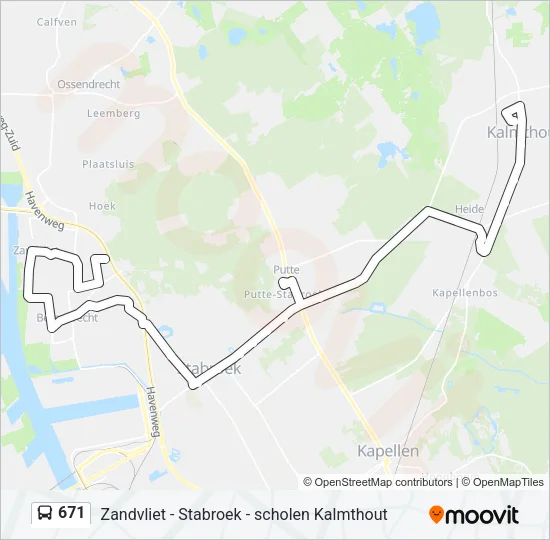 671 Bus Line Map