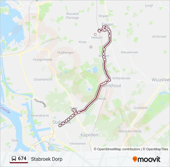 674 Bus Line Map
