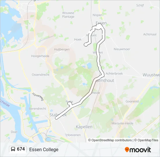674 Bus Line Map