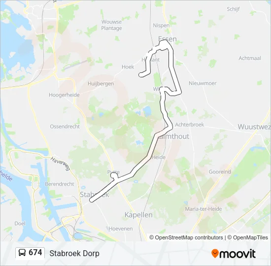 674 Bus Line Map
