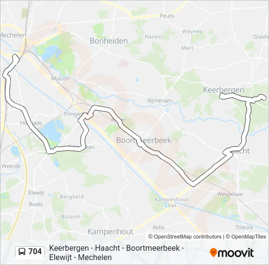 704 Bus Line Map