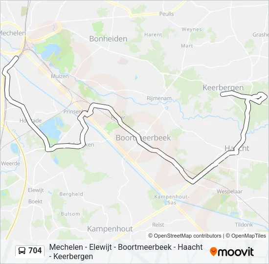 704 Bus Line Map