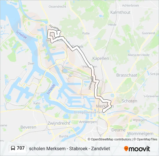 707 Bus Line Map