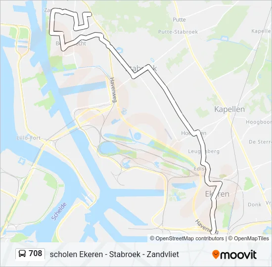 708 Bus Line Map