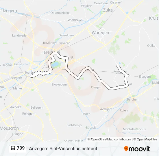 709 Bus Line Map