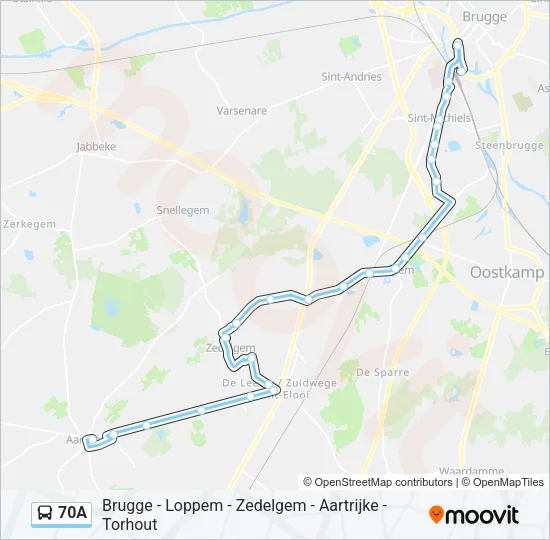70A Bus Line Map