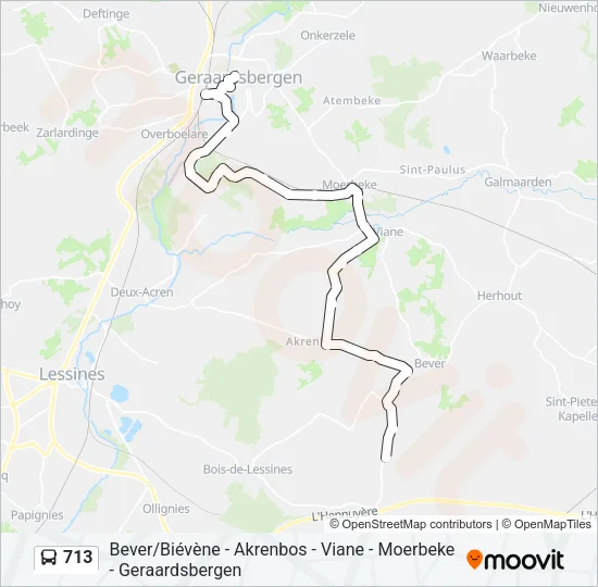 713 Bus Line Map