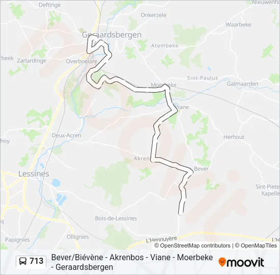713 Bus Line Map
