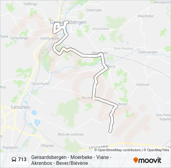 713 Bus Line Map