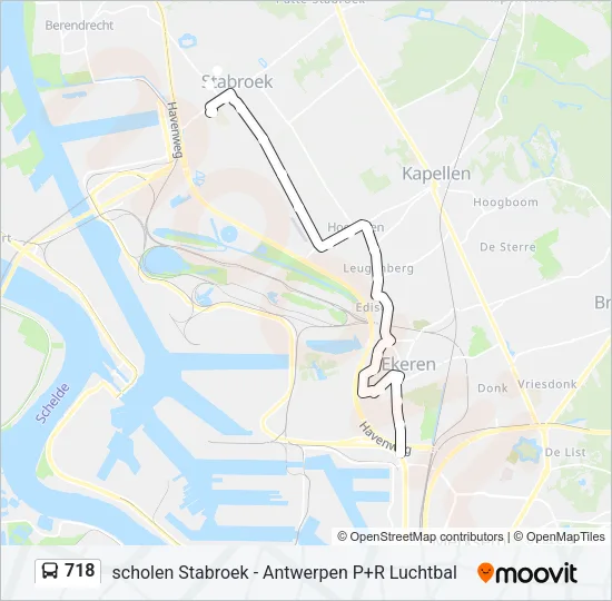 718 Bus Line Map