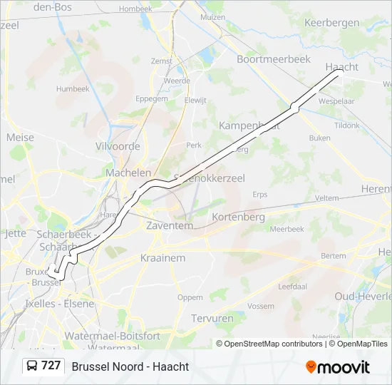 727 Bus Line Map