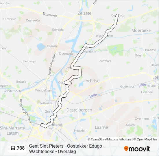 738 Bus Line Map