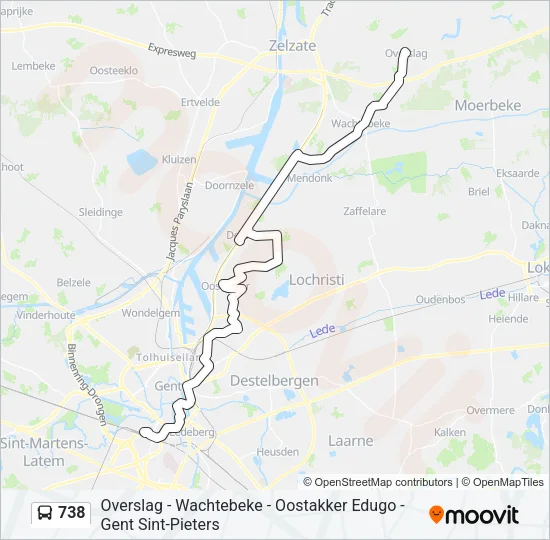 738 Bus Line Map