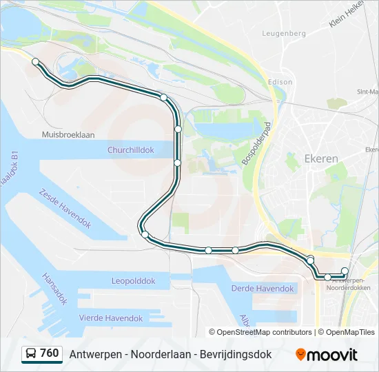 760 Bus Line Map