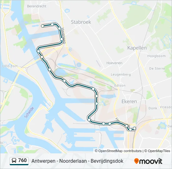 760 Bus Line Map