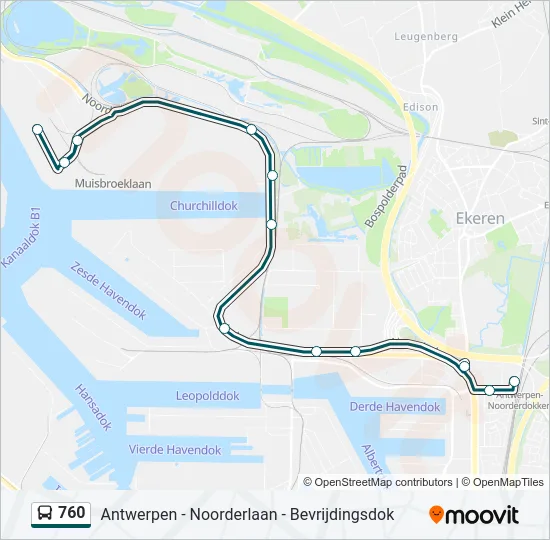760 Bus Line Map