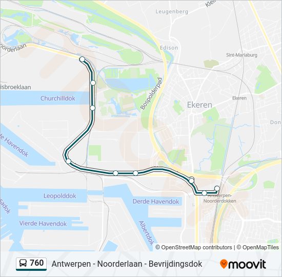 760 Itinéraire: Horaires, Arrêts & Plan - Antwerpen Goederenstation ...