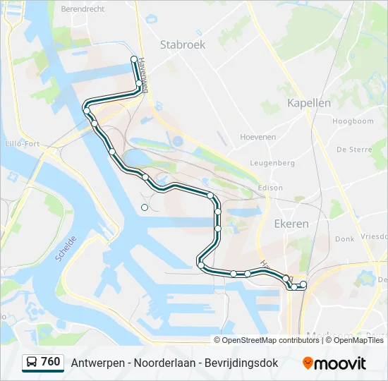 760 Bus Line Map