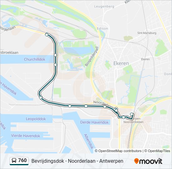 760 Route: Schedules, Stops & Maps - Antwerpen Station Noorderdokken ...