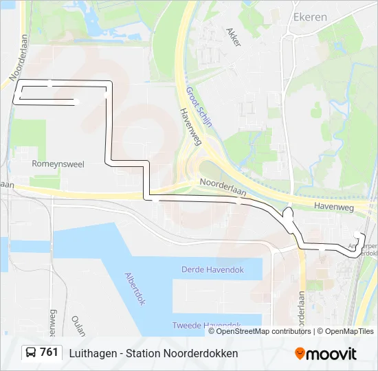 761 Bus Line Map
