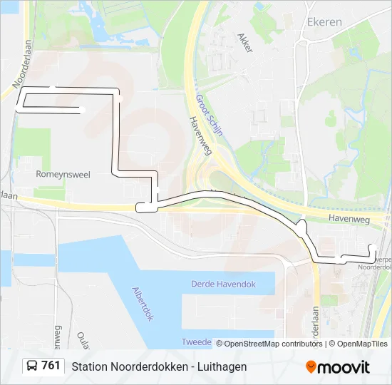 761 Bus Line Map