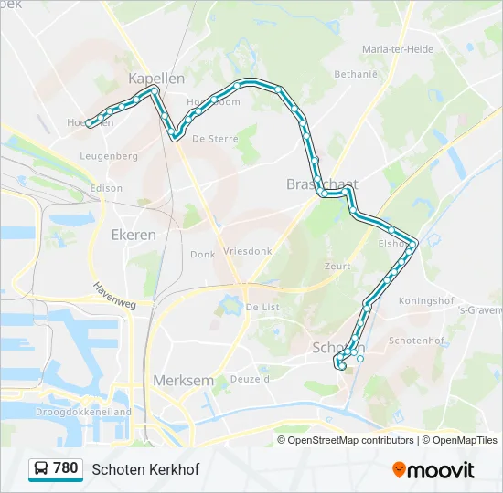 780 Bus Line Map