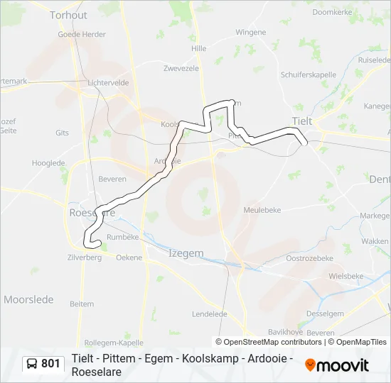 801 Bus Line Map
