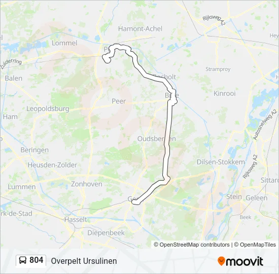 Plan de la ligne 804 de bus