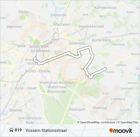 819 Bus Line Map